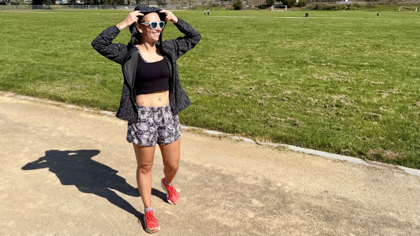 running jacket womens - hoods like the one on the nike swift repel work in a pinch, but...