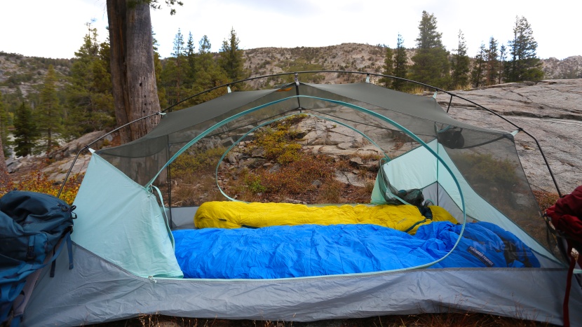 backpacking tent - the nemo aurora 2 is a good example of a tent that's just big enough...