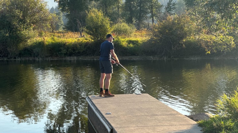 author chris maxcer, fishing for bass on a late afternoon day.