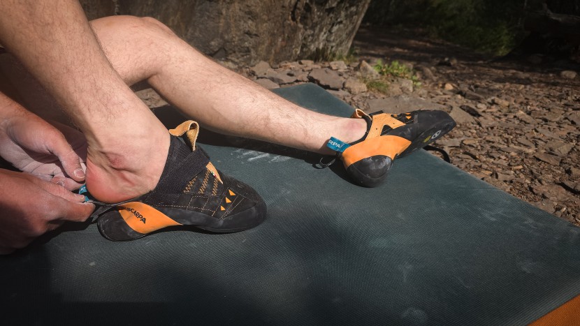 this shoe has an aggressive, asymmetrical fit, but it also has a...