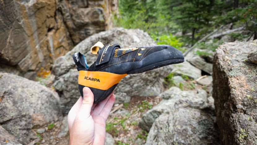 this shoe has an aggressive, asymmetrical fit, but it also has a...