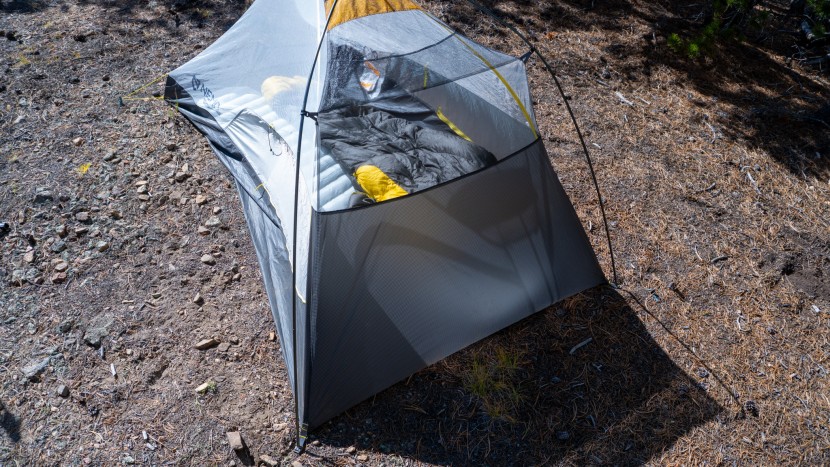 without the rain fly, the inner mesh is exposed, and you can really...