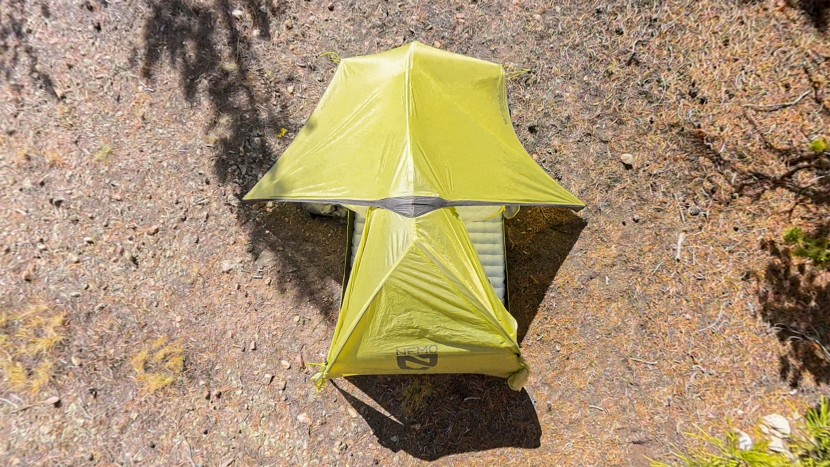 nemo hornet osmo 2p - seen from above, you get a good sense of just how tapered the twin...