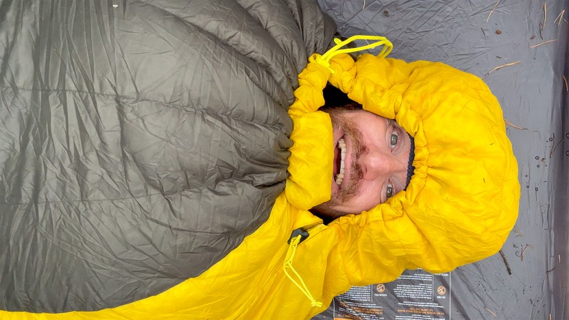 sea to summit spark 30 - when it's colder, the snug-fitting hood still perfectly encapsulates...