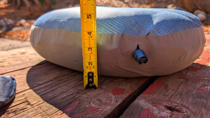 a stretchy air bladder, thick layer of down batting, and five inches...