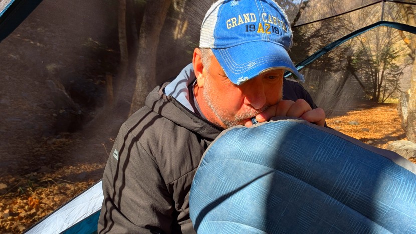 blowing it up and packing it down. it's all straightforward and easy.