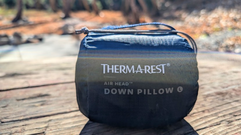 the therm-a-rest air head down offers a ton of space, but packs down...