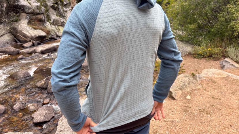 fleece jacket men - some models have a shorter length, causing underlayers to stick out...