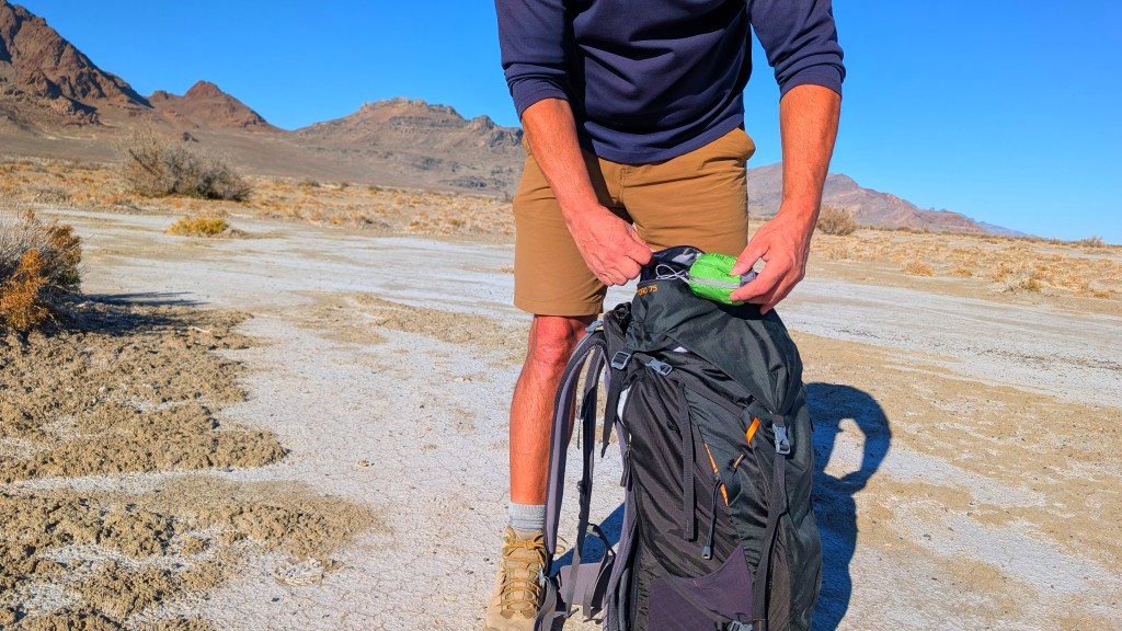 sea to summit aeros premium - packing up for an overnight out and back near utah's salt flats.