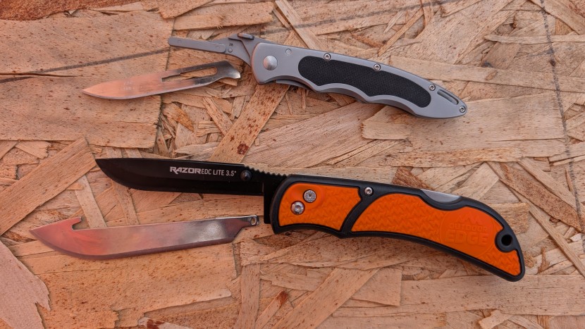 the havalon piranta original and the outdoor edge razorlite edc both...