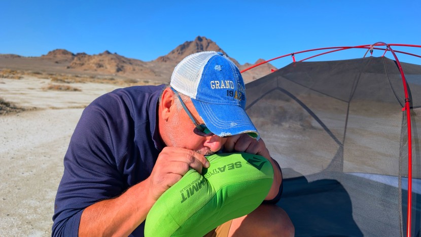 camping pillow - we inflated our sea to summit aeros premium in just two breaths...