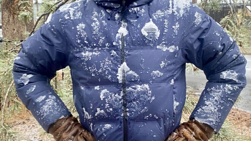 winter jacket men - after being pelted with heavy, slushy snow on our morning bike ride...
