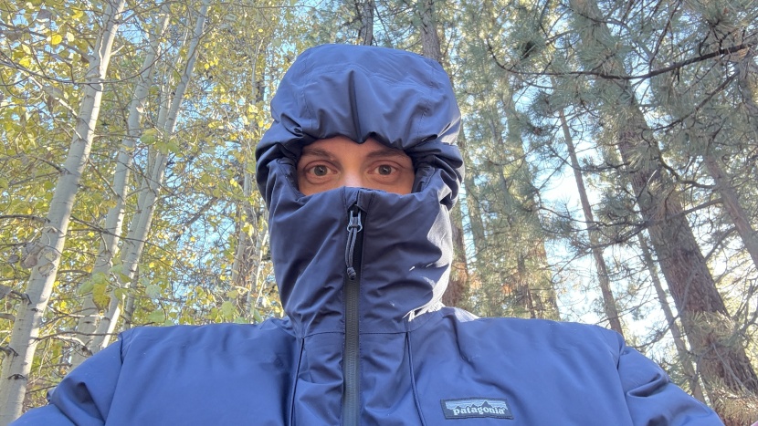 the hood on the jackson glacier can be zipped and cinched into a...