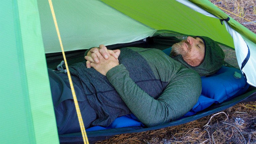 the built-in pillow is a highlight of the wannts ultralight, which...