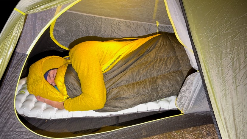 the headlamp pocket provides a soft, yellow glow that nicely...