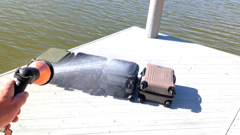 putting our travelpro to the test. we didn't like doing it to such a...