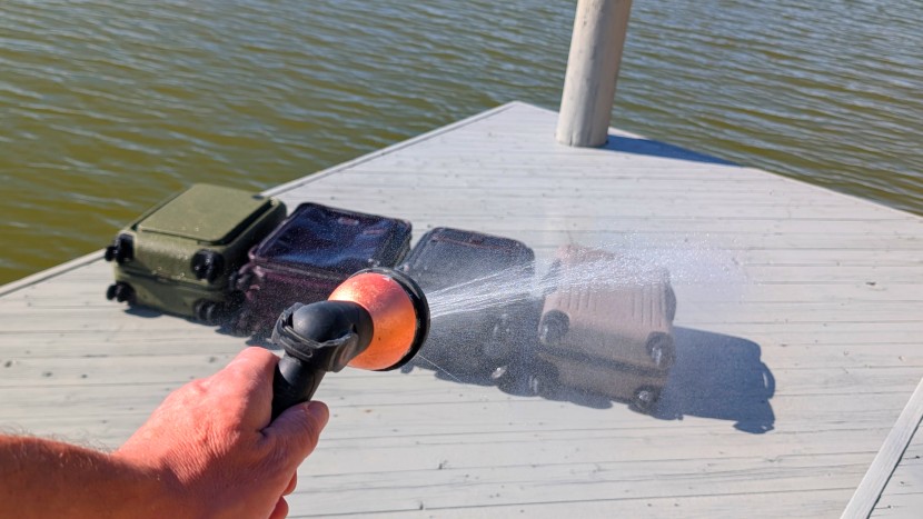 the gregory stayed reasonably dry after being soaked with gallons of...