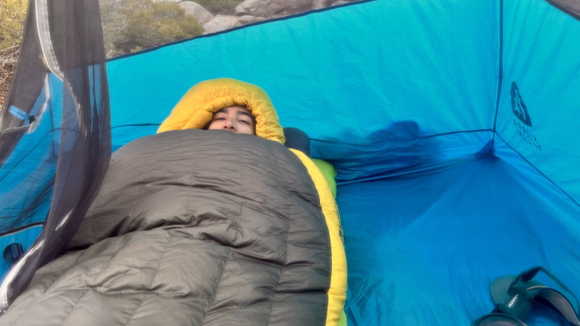 backpacking sleeping bag - the sea to summit spark down 15 nylon fabric feels more like silk.