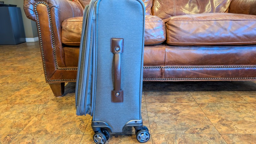 the travelpro's flared expansion system is wider at the bottom than...