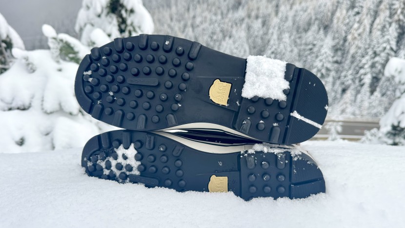 sorel caribou - the wide soles provide decent friction on flat surfaces but...