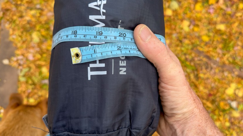 therm-a-rest neoloft - we measured the included stuff sack at 18" in circumference and...