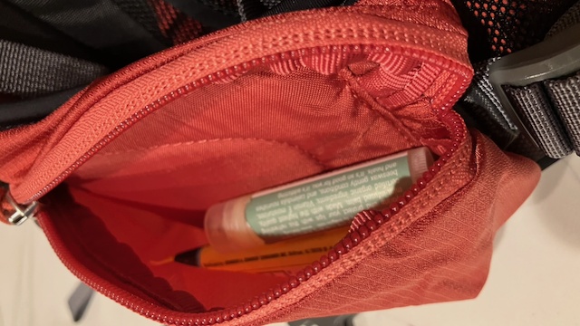 large internal pockets and hip belt pockets are great for stashing...