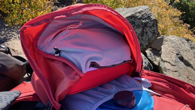 large internal pockets and hip belt pockets are great for stashing...