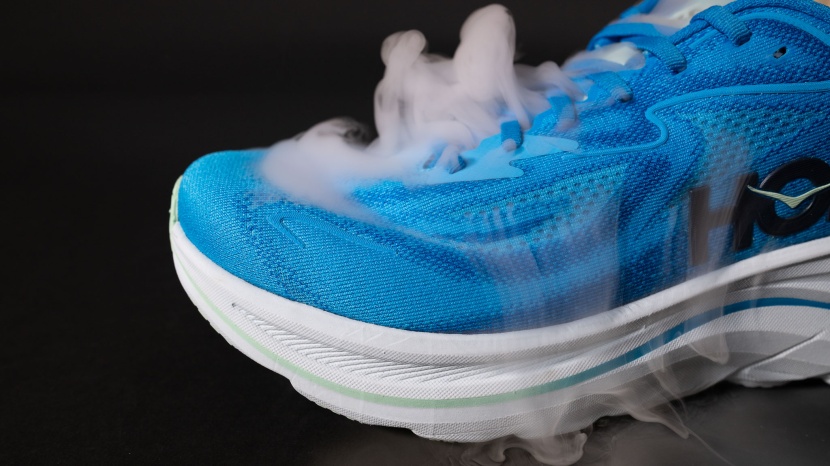 hoka clifton 10 - the lightweight uppers make these an incredibly breathable shoe.