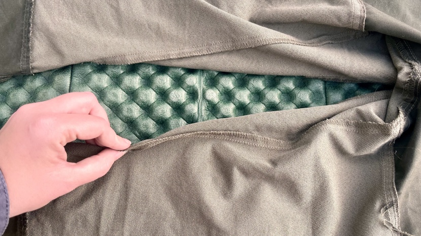 here are the keb trousers flipped inside out. as you can see, there...