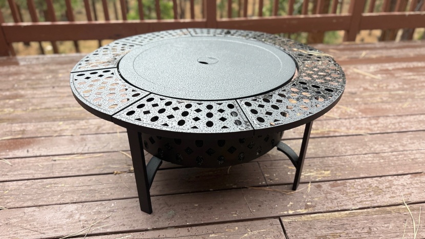 outvue with grills - with the lid on, you have an instant outdoor coffee table. it also...