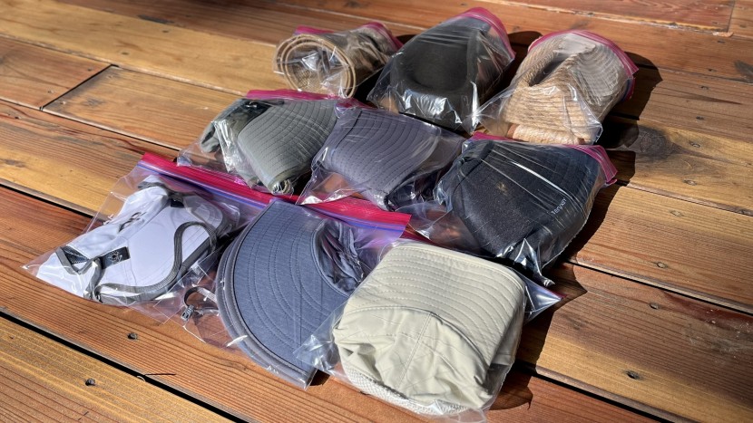 sun hat - the most packable hats, like the sun runner and ultra (bottom left)...