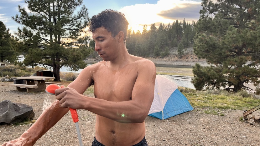 camping shower - the ivation won't heat your water, but it'll make you feel clean and...