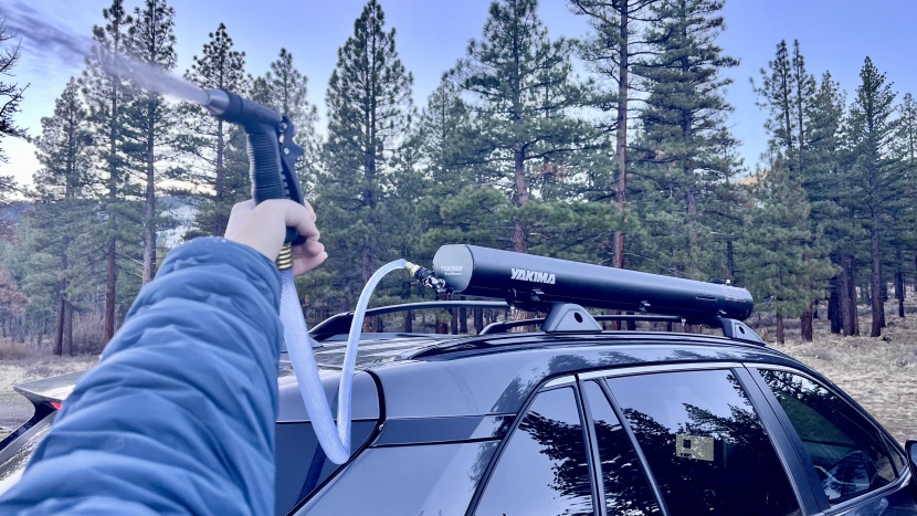 camping shower - once we mounted the yakima on top of our car, we were able to bring...