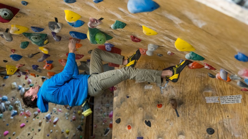 climbing shoes - even though fully overhanging isn't the ideal angle for the katana...