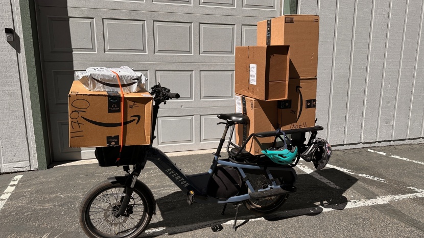 we ride cargo bikes with kids and small items. then we have a little...