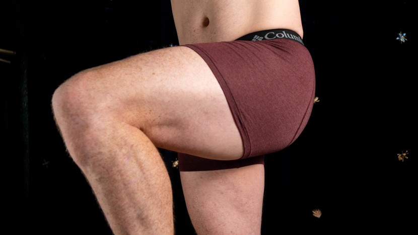 columbia tri blend - the ~5 inch inseam worked well for us and did not ride up...