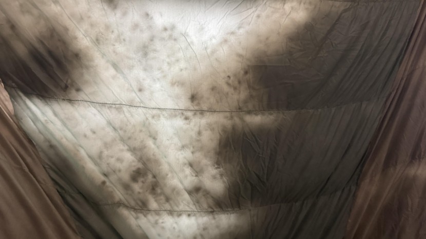 sleeping bag - when held up to light, the down insulation in this sleeping bag's...