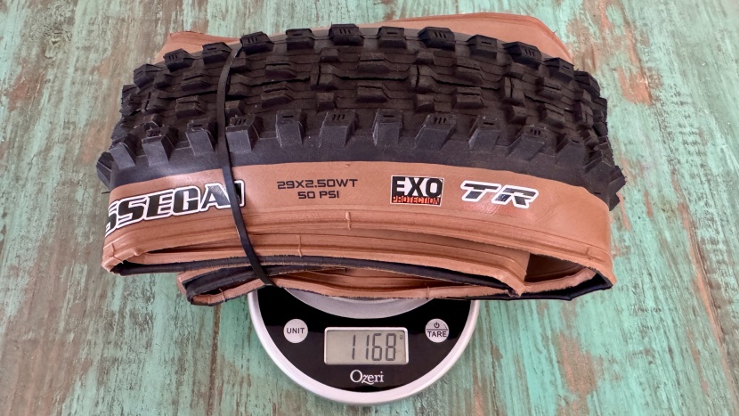 maxxis assegai - almost doesn't matter what the assegai weighs; pushing this rubber...