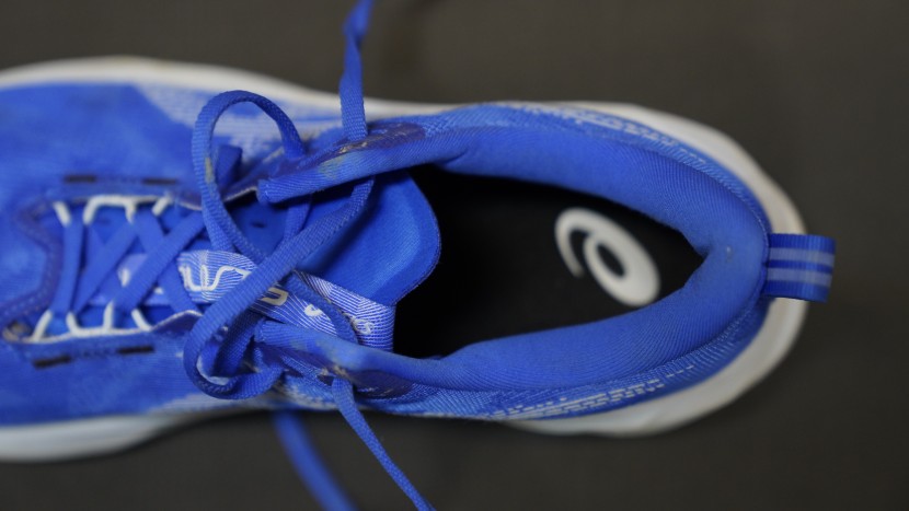 the heel cup on the novablast features comfortable padding that is...