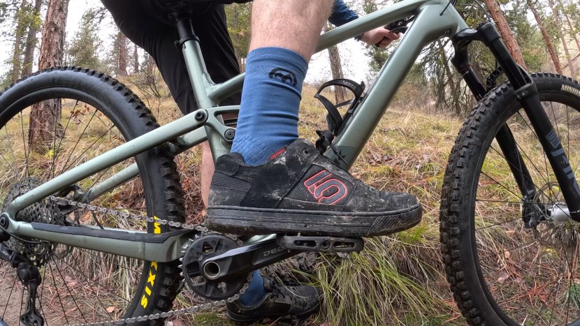 five ten freerider - this shoe is pretty heavily padded and spacious. it has a forgiving...