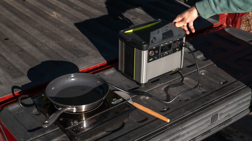 goal zero yeti 700 - we were able to run our induction cooktop on medium to low with the...