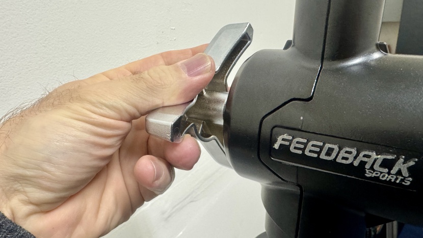 feedback sports pro e lift bike repair stand - tilt control is handled on the back of the stand with this...