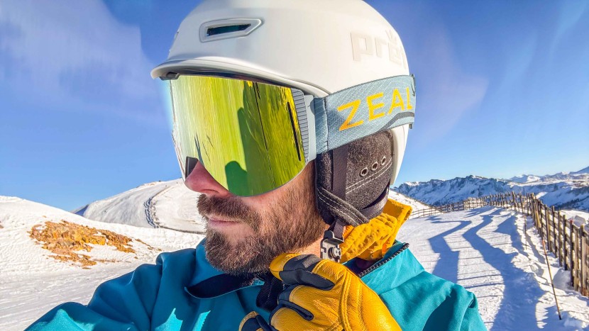 testing the pret fury x mips chin strap near the top of mammoth...