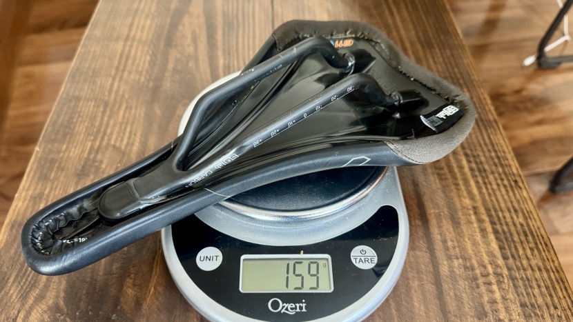 mountain bike saddle - 159 grams is barely there! this is the sqlab 611 with carbon rails.