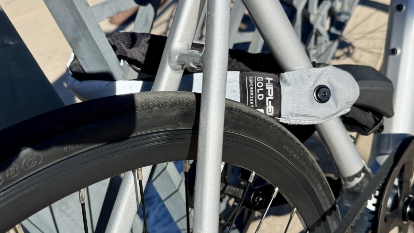 bike lock - the hiplok can reach non-standard locking places, giving you a bit...