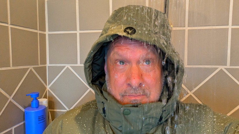 most of our body stayed dry during our "rain test", but water easily...