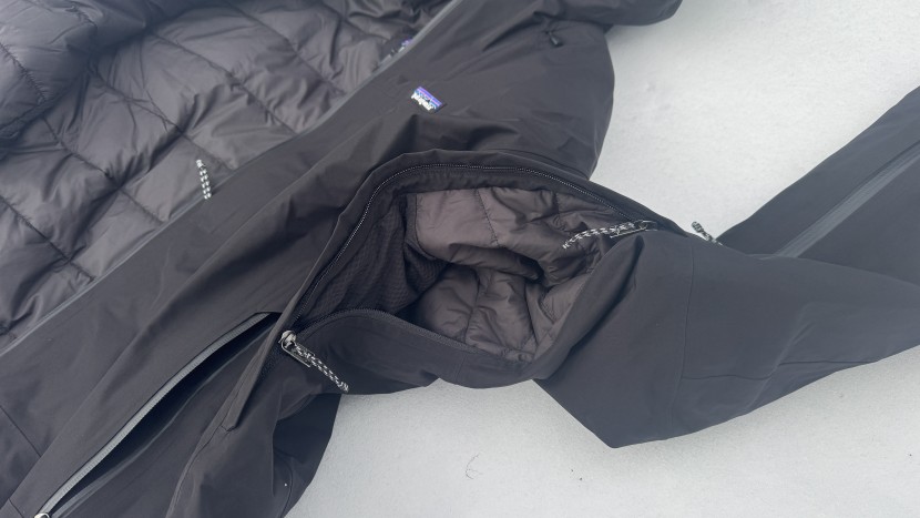 patagonia storm shift insulated - the pit zips open wide to let us cool down after hard runs.