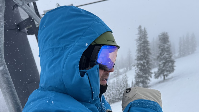 helly hansen alpha lifaloft - the hood coverage with a helmet is adequate but falls a bit short...