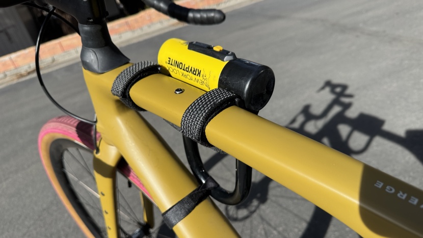 bike lock - it's bulky, but carrying the lock here makes it extremely easy to...