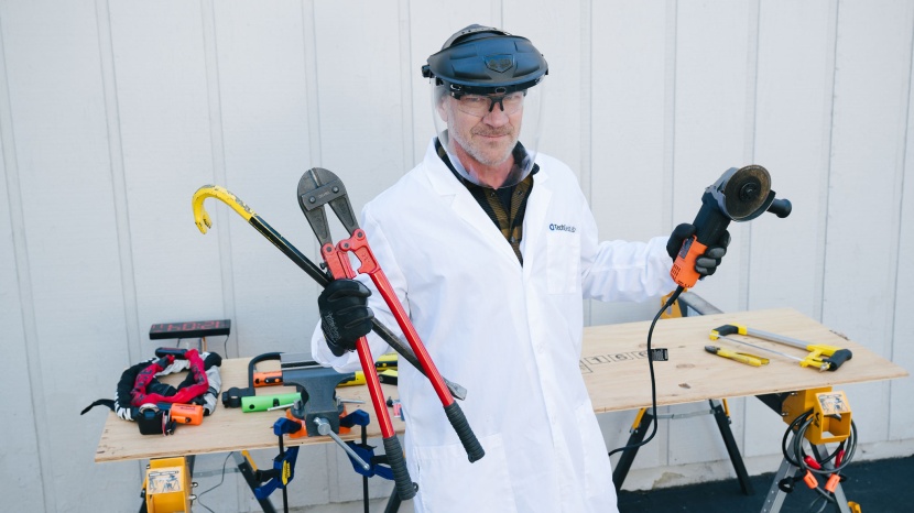 bike lock - the scariest halloween costume we've ever seen. editor joshua...